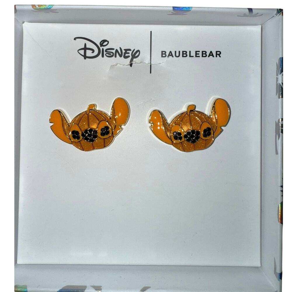 New Disney X Baublebar Stitch pumpkin jack-o’-lantern Dangle Halloween Earrings